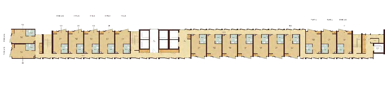 Aloris typical floor plan showing 17 units per floor